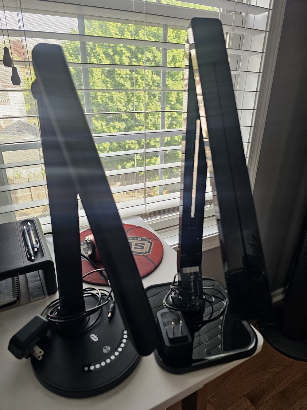 Modern Black LED Desk Lamps - Set of 2